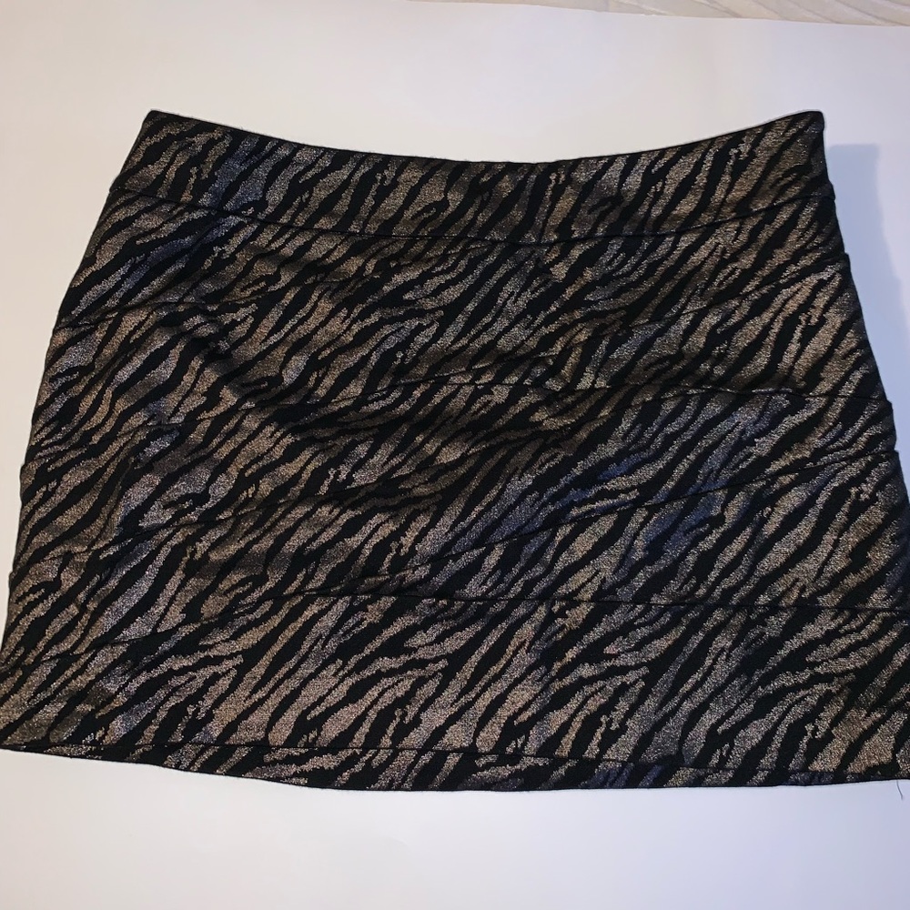 Express Miniskirt Gold zebra print